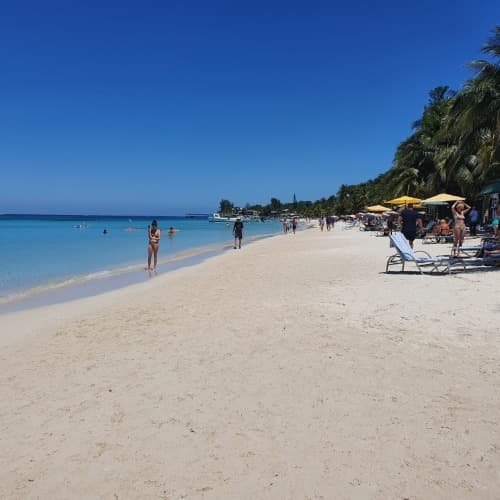 Disfruta las aguas más cristalinas de Roatán en una de las playas más hermosas del Caribe. Comodidad y flexibilidad para grupos que buscan un día relajante frente al mar.